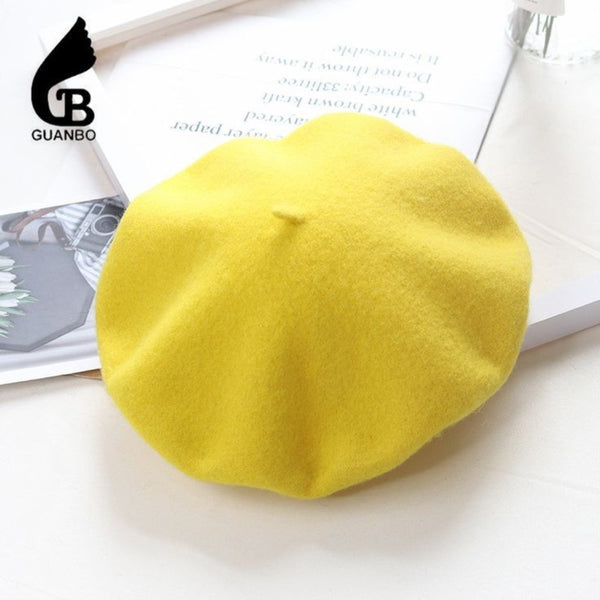 TIPY TIPY TAP WINTER BERET HAT - YELLOW