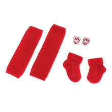 TIPY TIPY TAP POPCORN THEME LEGWARMERS WITH SOCKS & HEADBAND - RED