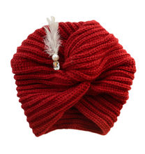 TIPY TIPY TAP KNOTTED FEATHER  TURBAN - Red