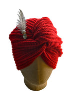 TIPY TIPY TAP KNOTTED FEATHER  TURBAN - Red