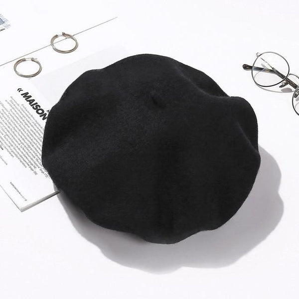 TIPY TIPY TAP WINTER BERET CAP - BLACK