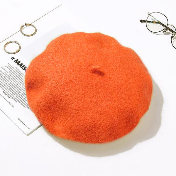 TIPY TIPY TAP WINTER BERET CAP - ORANGE