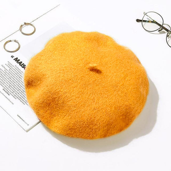 TIPY TIPY TAP WINTER BERET CAP - MUSTURD