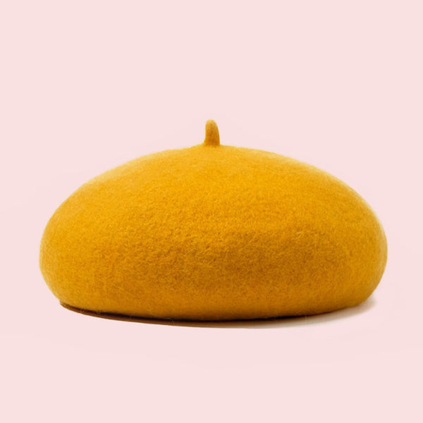 TIPY TIPY TAP WINTER BERET CAP - MUSTURD