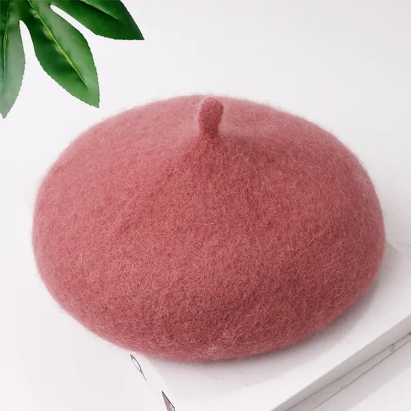 TIPY TIPY TAP WINTER BERET CAP - DARK PINK