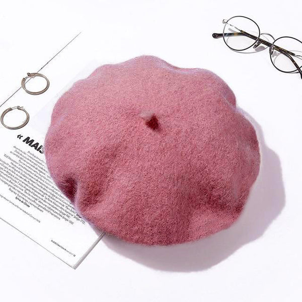 TIPY TIPY TAP WINTER BERET CAP - DARK PINK