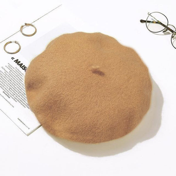TIPY TIPY TAP WINTER BERET CAP - CAMEL