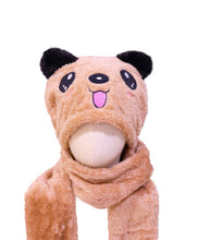 TIPY TIPY TAP PANDA HOODED MUFLER CAP - BROWN