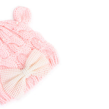 TIPY TIPY TAP PEARLY BOW CAP WITH MITTENS - PINK