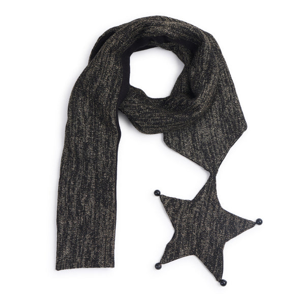 TIPY TIPY TAP STAR THEME MUFLER WITH GLOVES - BLACK