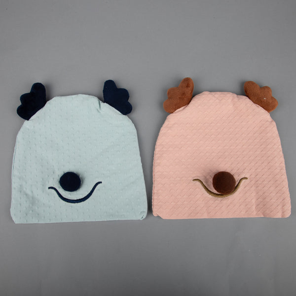 TIPY TIPY TAP SET OF 2 UNISEX REINDEER CAP - PINK/BLUE