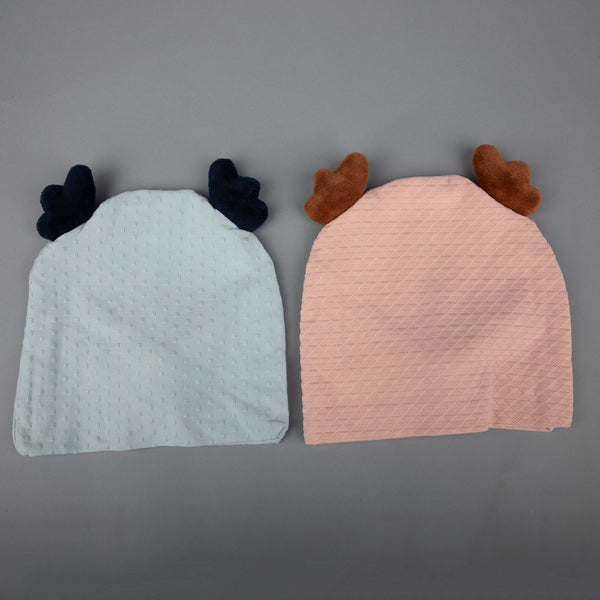 TIPY TIPY TAP SET OF 2 UNISEX REINDEER CAP - PINK/BLUE