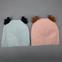 TIPY TIPY TAP SET OF 2 UNISEX REINDEER CAP - PINK/BLUE