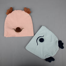 TIPY TIPY TAP SET OF 2 UNISEX REINDEER CAP - PINK/BLUE