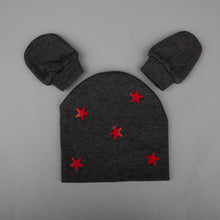 TIPY TIPY TAP UNISEX STAR EMBELLISHED CAP WITH MITTENS - GREY