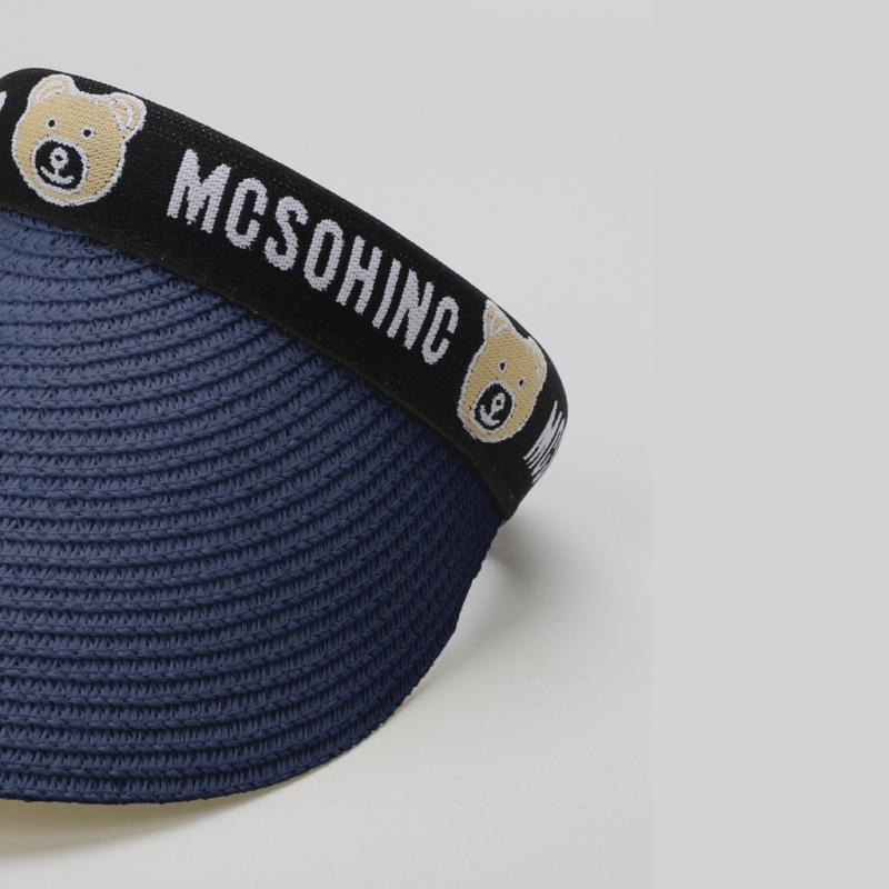 TIPY TIPY TAP FEMALE STRAW TEDDY PRINT SUNSHIED CAP - BLUE