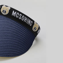 TIPY TIPY TAP FEMALE STRAW TEDDY PRINT SUNSHIED CAP - BLUE