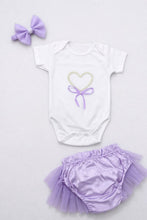 TIPY TIPY TAP 3PC PEARLY BODYSUIT WITH BLUMER & HEADBAND - LILAC/WHITE