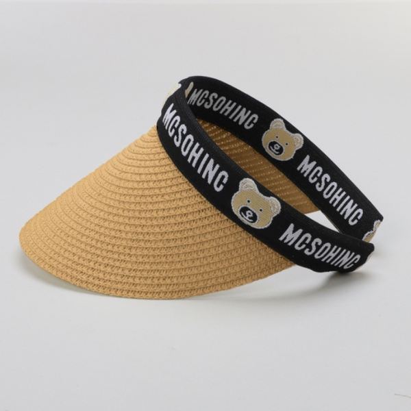 TIPY TIPY TAP FEMALE STRAW TEDDY PRINT SUNSHIED CAP - BROWN