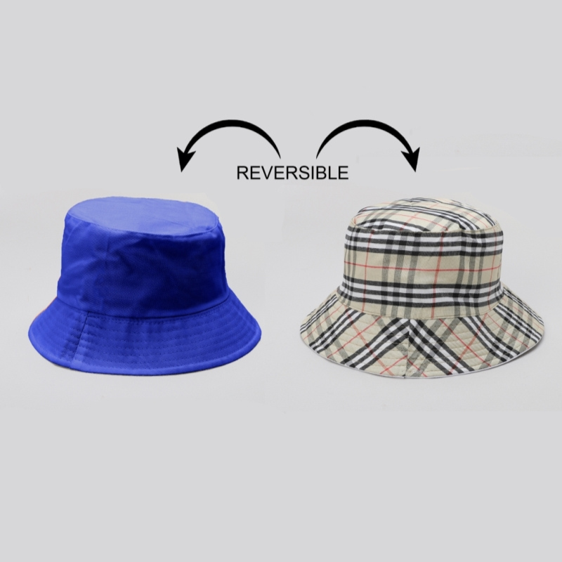 TIPY TIPY TAP UNISEX REVERSIBLE SOLID BUCKET CAP - BLUE