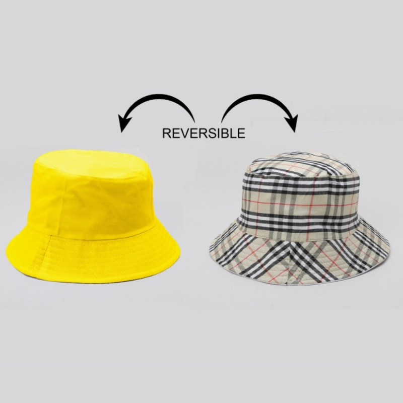 TIPY TIPY TAP UNISEX REVERSIBLE SOLID BUCKET CAP - YELLOW