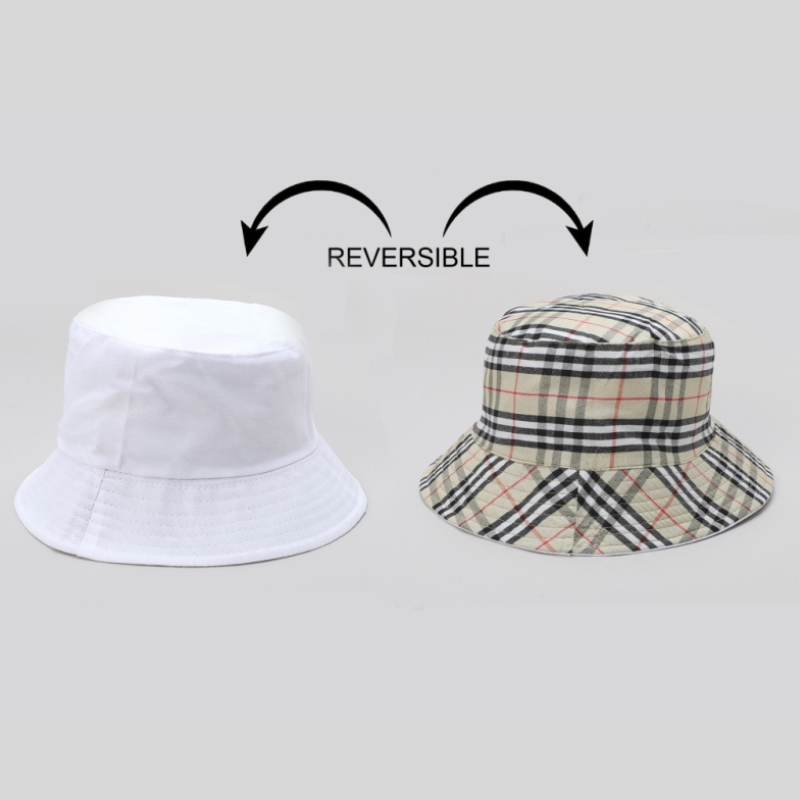 TIPY TIPY TAP UNISEX REVERSIBLE SOLID BUCKET CAP - WHITE