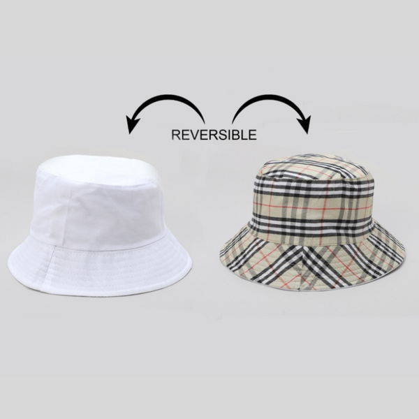 TIPY TIPY TAP UNISEX REVERSIBLE SOLID BUCKET CAP - WHITE
