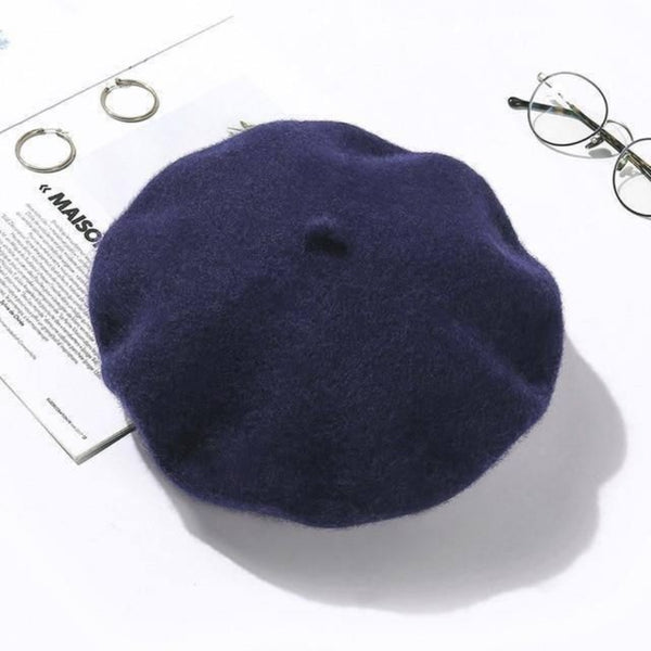 TIPY TIPY TAP WINTER BERET HAT - NAVY BLUE