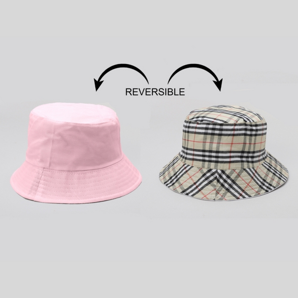 TIPY TIPY TAP UNISEX REVERSIBLE SOLID BUCKET CAP - PINK