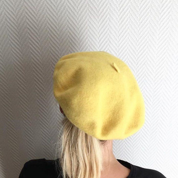 TIPY TIPY TAP WINTER BERET HAT - YELLOW