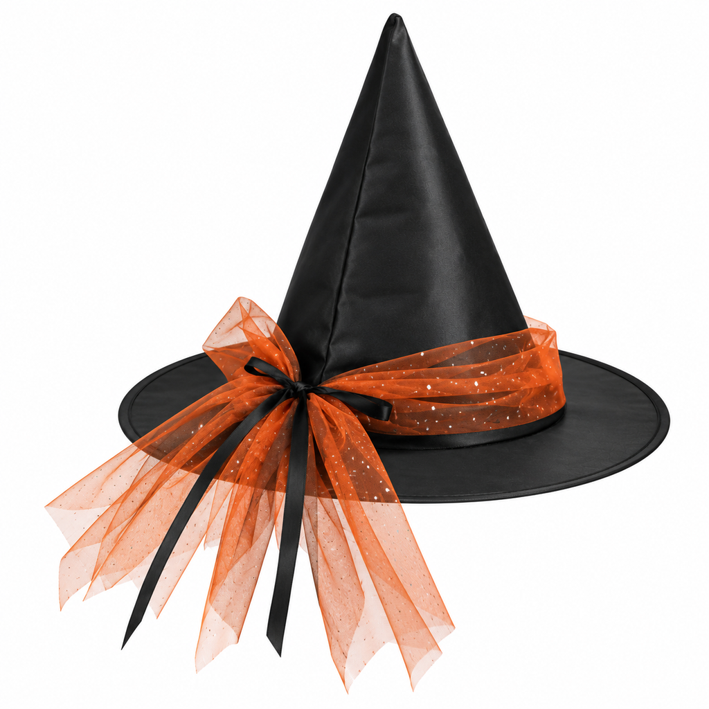 TIPY TIPY TAP HALLOWEEN BROOM & CAP SET - ORANGE