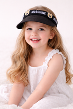 TIPY TIPY TAP FEMALE STRAW TEDDY PRINT SUNSHIED CAP - BLACK