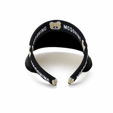 TIPY TIPY TAP FEMALE STRAW TEDDY PRINT SUNSHIED CAP - BLACK
