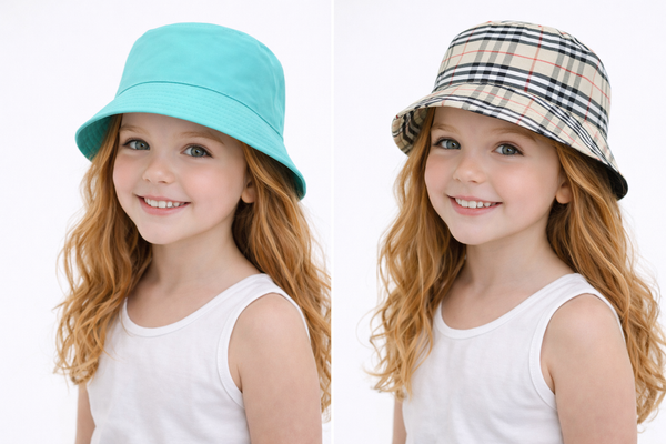 TIPY TIPY TAP UNISEX REVERSIBLE SOLID BUCKET CAP - LIGHT BLUE