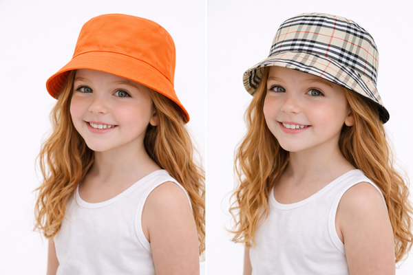 TIPY TIPY TAP UNISEX REVERSIBLE SOLID BUCKET CAP - ORANGE
