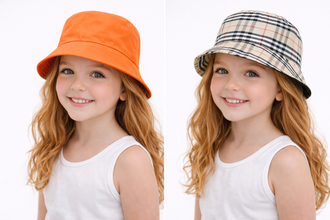 TIPY TIPY TAP UNISEX REVERSIBLE SOLID BUCKET CAP - ORANGE