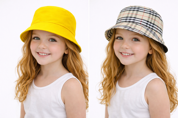 TIPY TIPY TAP UNISEX REVERSIBLE SOLID BUCKET CAP - YELLOW