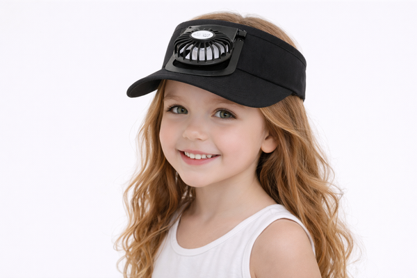 TIPY TIPY TAP UNISEX CHARGEBLE FAN ADJUSTABLE SUN CAP - BLACK