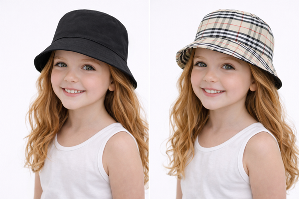 TIPY TIPY TAP UNISEX REVERSIBLE SOLID BUCKET CAP - BLACK