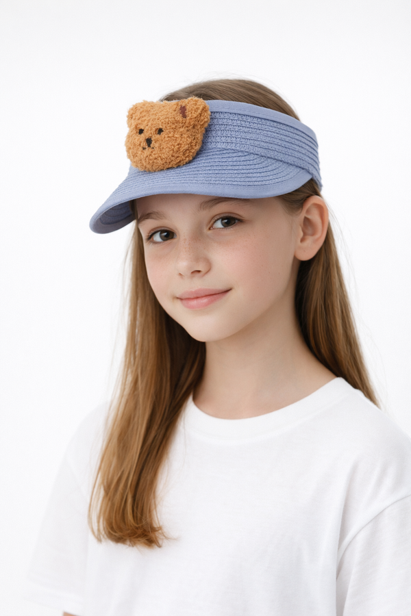 TIPY TIPY TAP UNISEX TEDDY STRAW SUN CAP - BLUE