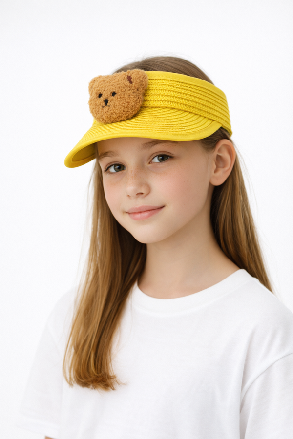 TIPY TIPY TAP UNISEX TEDDY STRAW SUN CAP - YELLOW