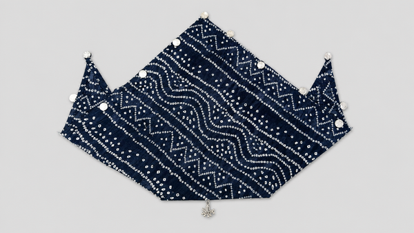 TIPY TIPY TAP Girls Purple Bandhani Dupatta with Silver Coin Tassels | Traditional Festive Accessory