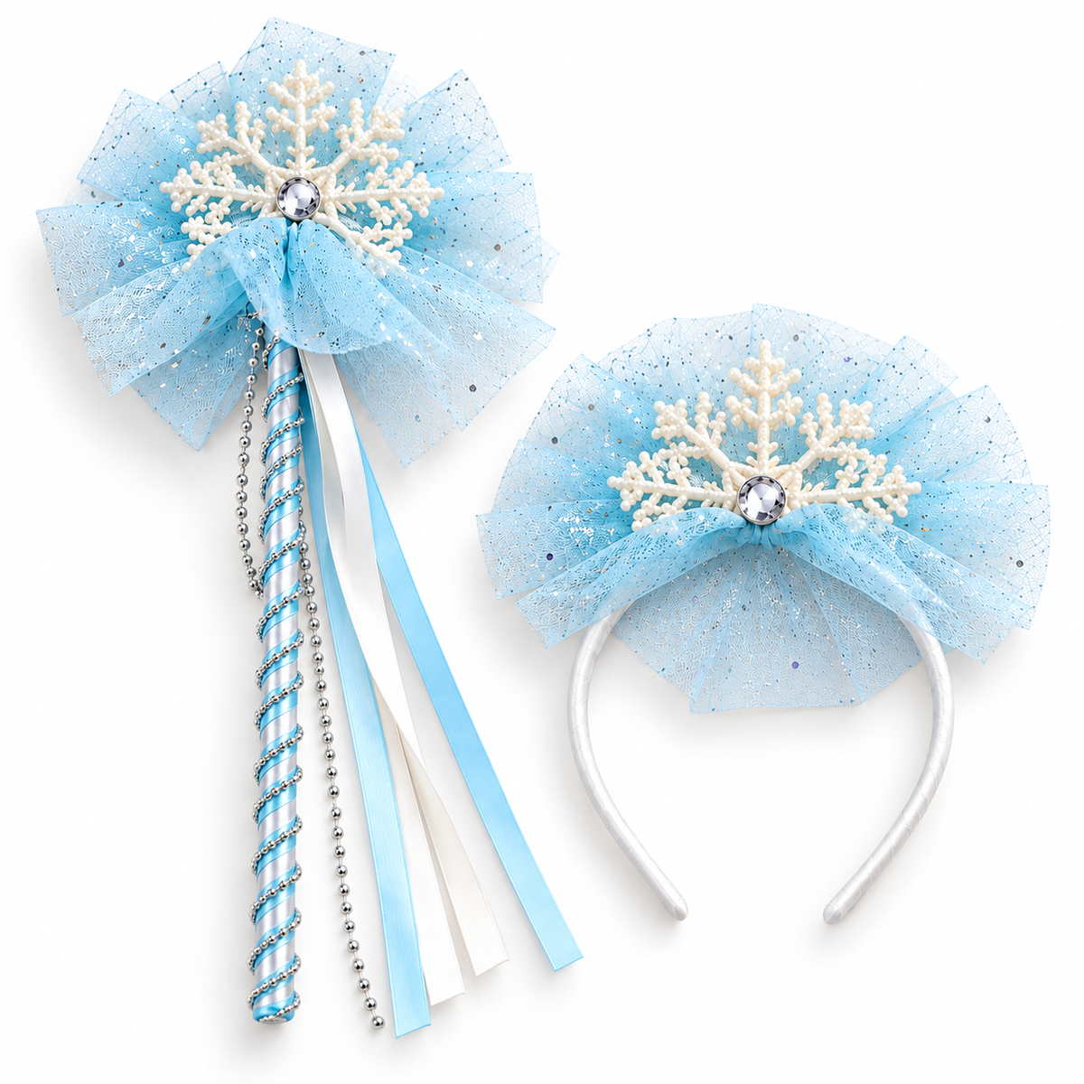 TIPY TIPY TAP SNOWFLAKES THEME HAIRBAND & WAND - BLUE