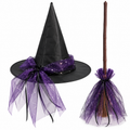 TIPY TIPY TAP HALLOWEEN BROOM & CAP SET - PURPLE