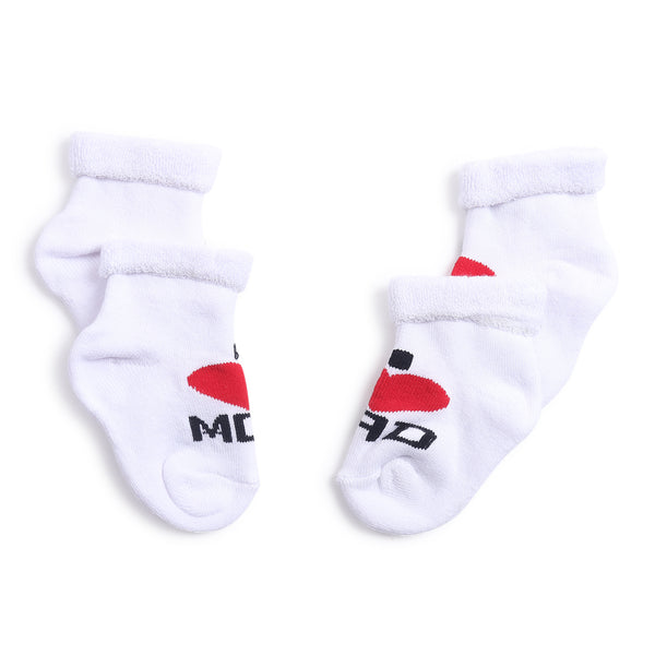 TIPY TIPY TAP SET OF 2 MOM DAD SOCKS - WHITE