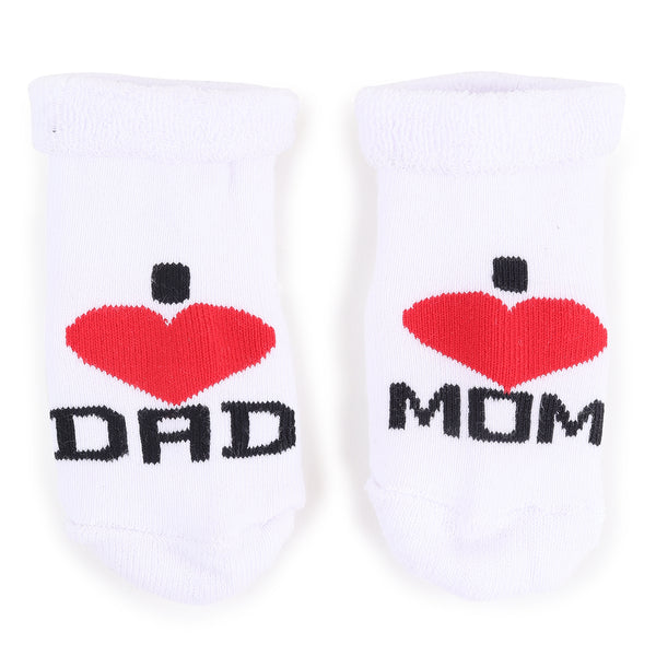 TIPY TIPY TAP SET OF 2 MOM DAD SOCKS - WHITE