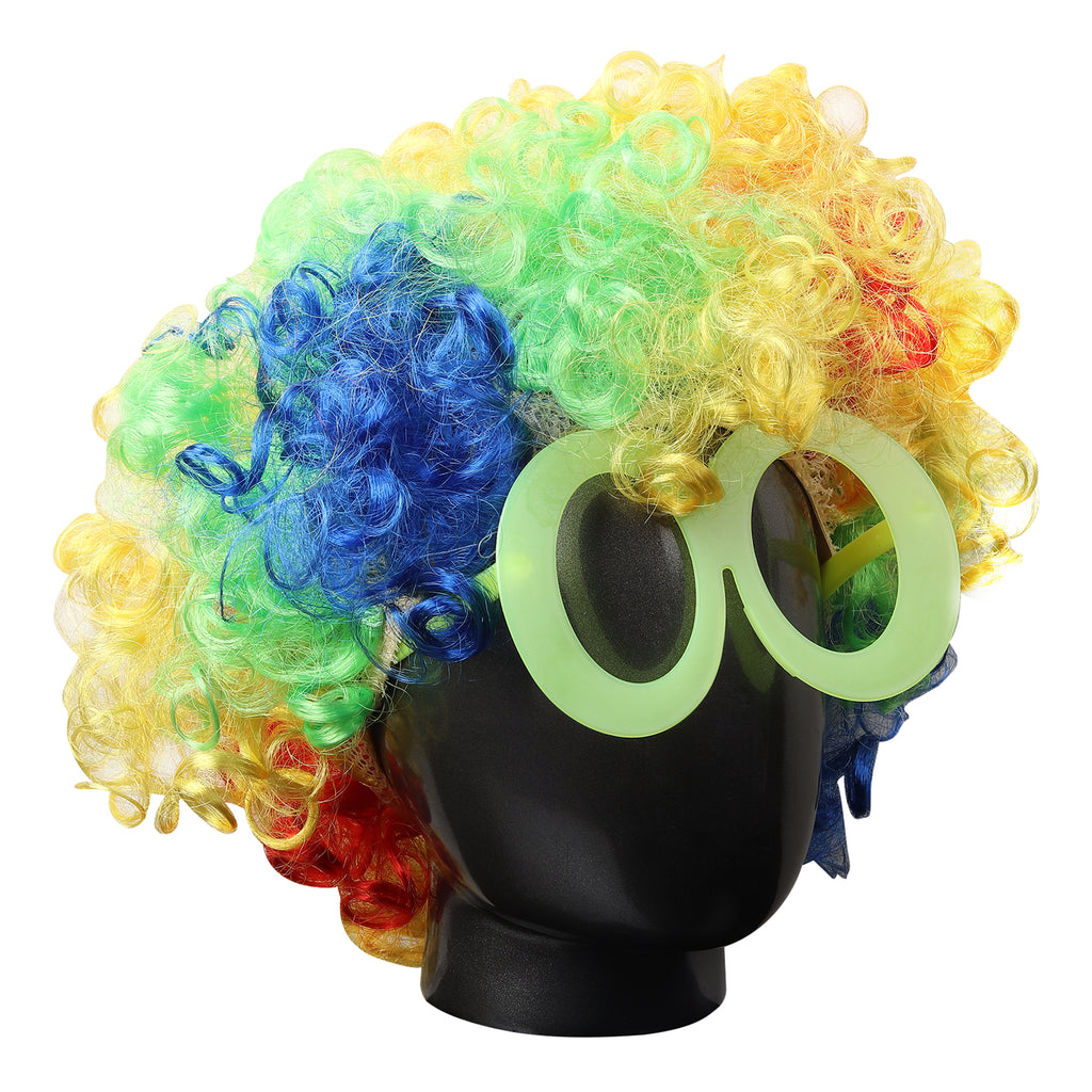 TIPY TIPY TAP HALLOWEEN THEME JOKER WIG WITH GLASSES - MULTICOLOR