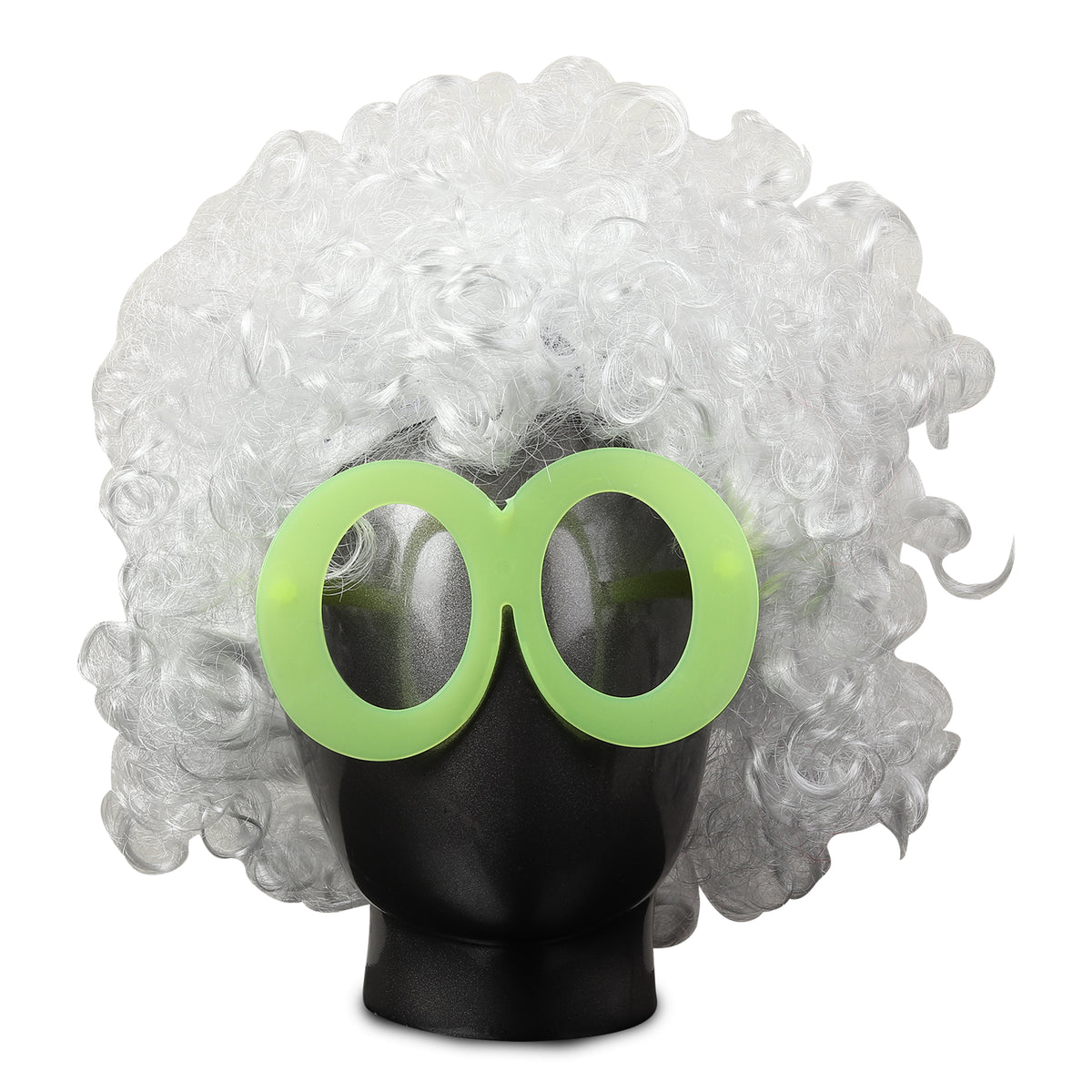TIPY TIPY TAP HALLOWEEN THEME JOKER WIG WITH GLASSES - WHITE