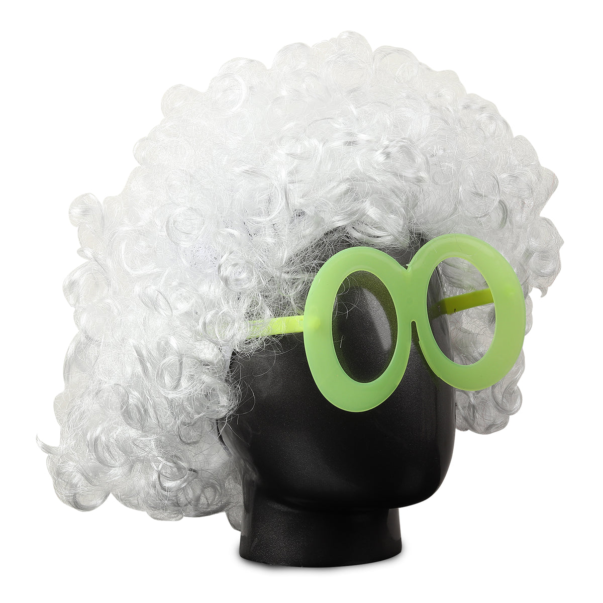 TIPY TIPY TAP HALLOWEEN THEME JOKER WIG WITH GLASSES - WHITE