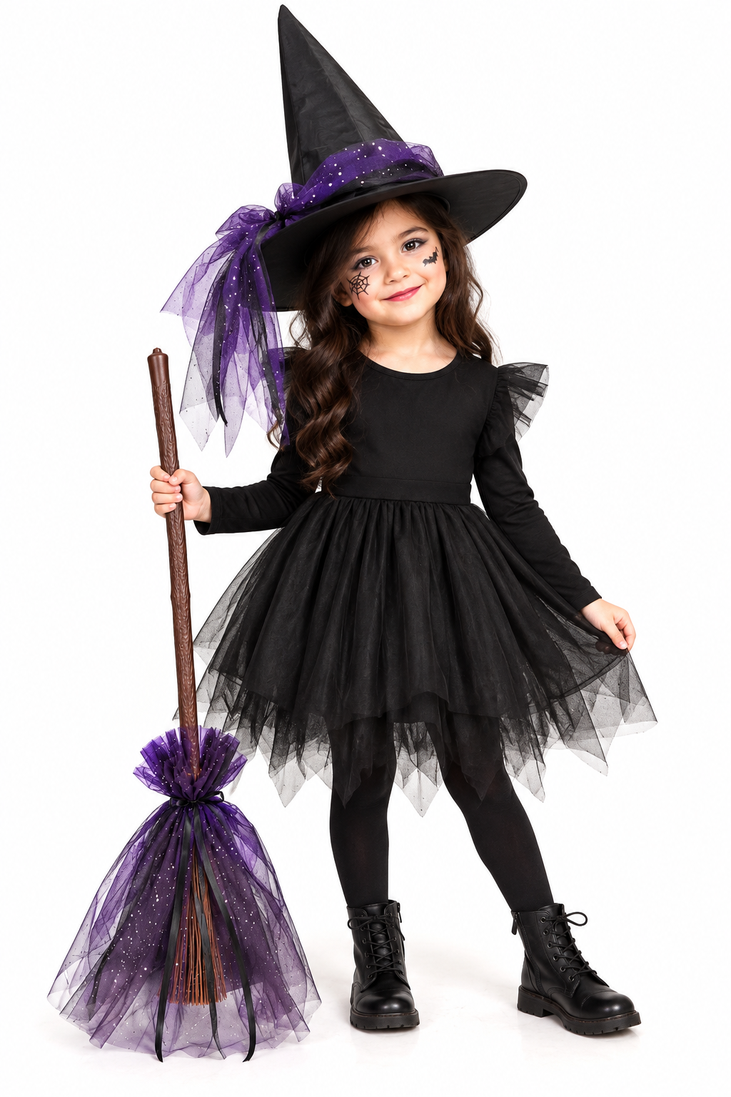 TIPY TIPY TAP HALLOWEEN BROOM & CAP SET - PURPLE